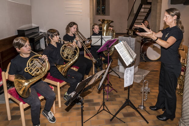 Jungbläsergruppe beim Festkonzert