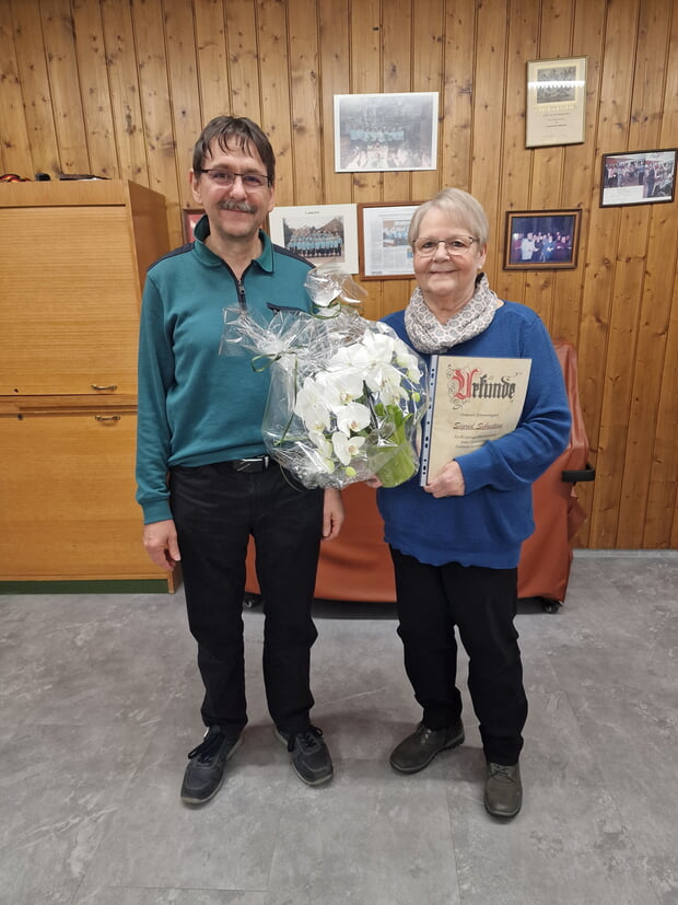 Ehrung Frau Sebastian 60 Jahre Mitgliedschaft