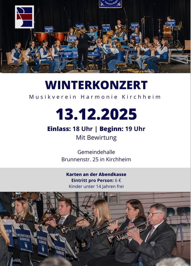 Herzliche Einladung zum Winterkonzert am 13.12.