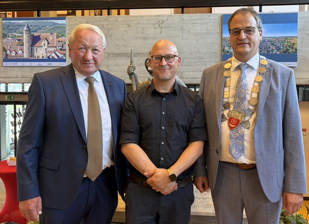 v.l.n.r.: Frank Sartorius, Hans-Dieter Bramm, B&uuml;rgermeister Dautel