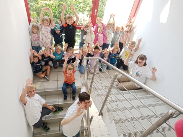 Kinder der Vormittagsgruppe beim JRK