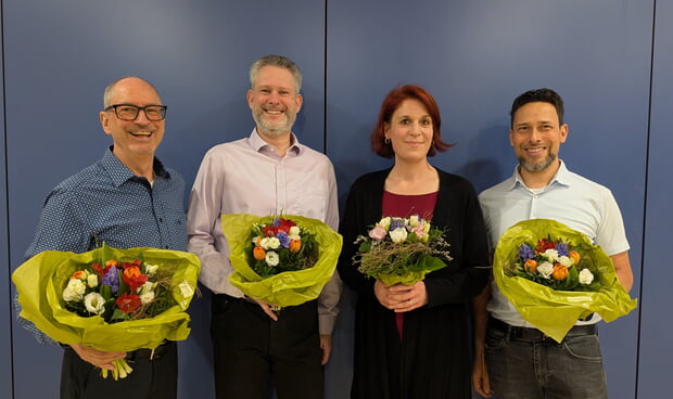 Der alte und neue Vorstand Ralf Reinert, Matthias Probs, Nina Engberding und Dr. Thomas Kisch