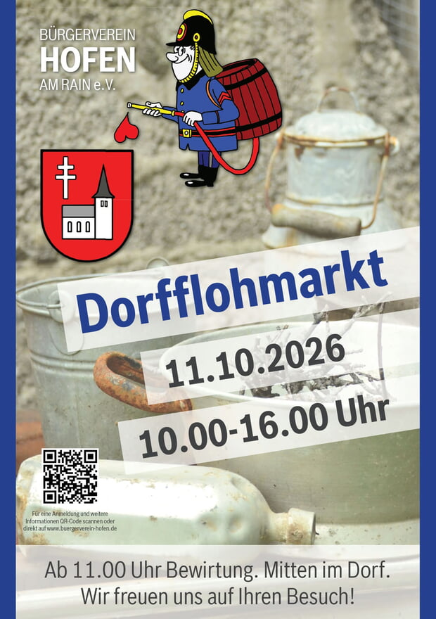 Anmeldung zum Dorfflohmarkt am 11.10.2026 in Hofen