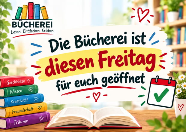 B&uuml;cherei ge&ouml;ffnet