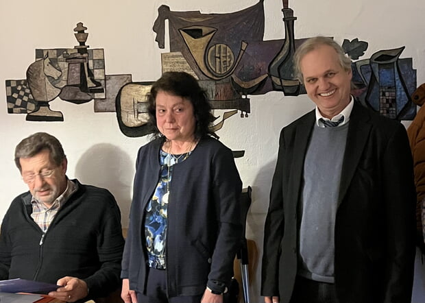 Rolf Schweiher, Ursula Schnabel, B.G&auml;rtner (v.li.n.re)