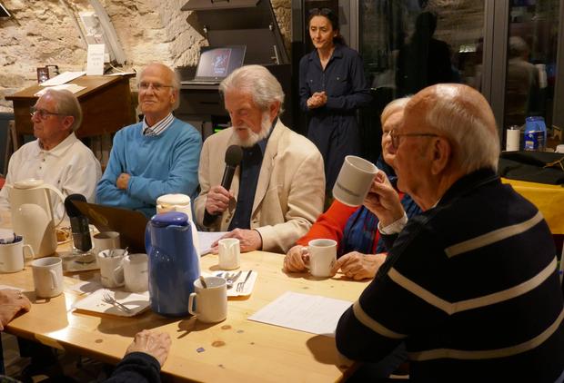 Die Zeitzeugen v.l. Fritz Reber, Gerd Vogelmann, Rolf Schube und Eberhard Grünenwald.