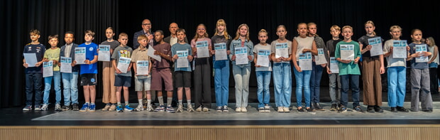 Die Bl&auml;serklasse der Schule auf dem Laiern