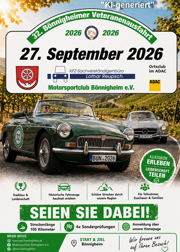 Flyer zur 32. bönnigheimer Veteranenausfahrt